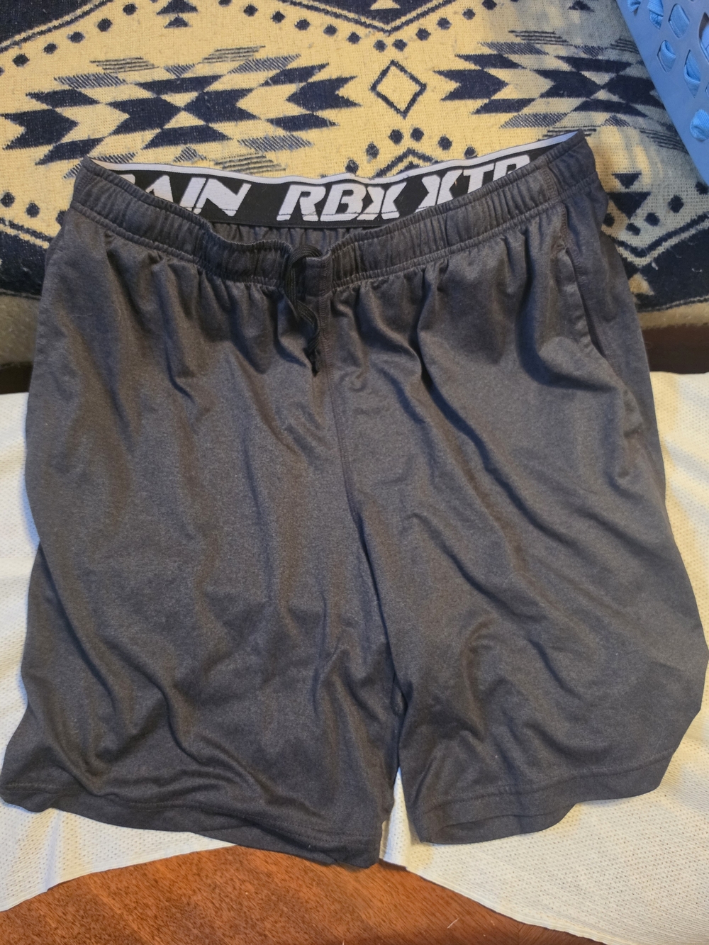 RBX Men's Athletic Shorts in Charcoal Gray with Branded Waistband
